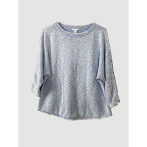 J Jill Womens Medium Sweater Crew Neck Roll Hem Cottage Coastal Oversized Knit